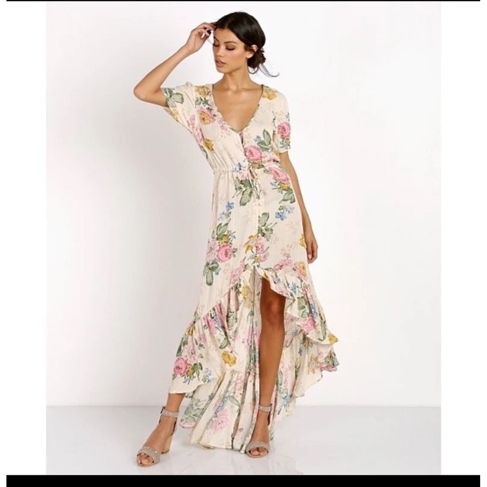 Auguste the Label‎ Womens Boho Floral High-Low Maxi Dress Size 8 Cottage Fairy